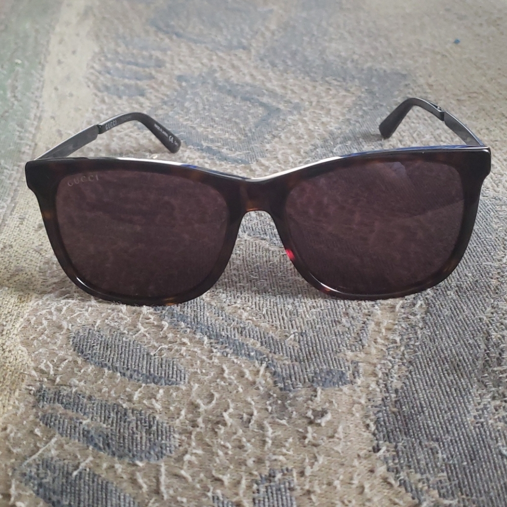 Gucci GG0078SK Ruthenium/Havana Sunglasses